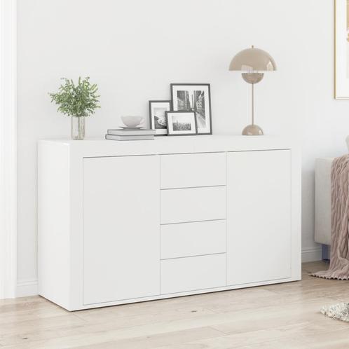 vidaXL Dressoir Wit 120x36x69 cm Kunststof Hout, Maison & Meubles, Armoires | Dressoirs, Envoi