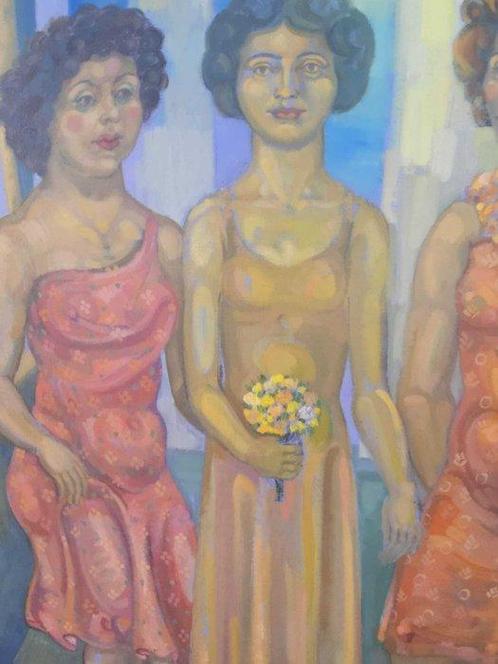 Europese school (XX) - Femmes en bleu, Antiek en Kunst, Kunst | Schilderijen | Klassiek