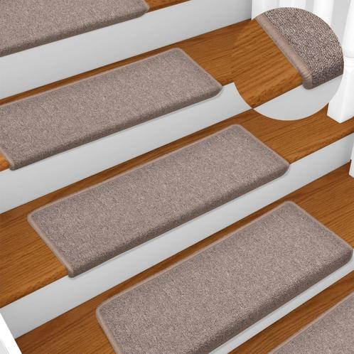 vidaXL Trapmatten 15 st 65x21x4 cm lichtbruin met, Doe-het-zelf en Bouw, Ladders en Trappen, Nieuw, Verzenden