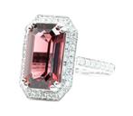 Ring - 14 karaat Witgoud, Rich Red (Geen warmte, Birma) -, Nieuw