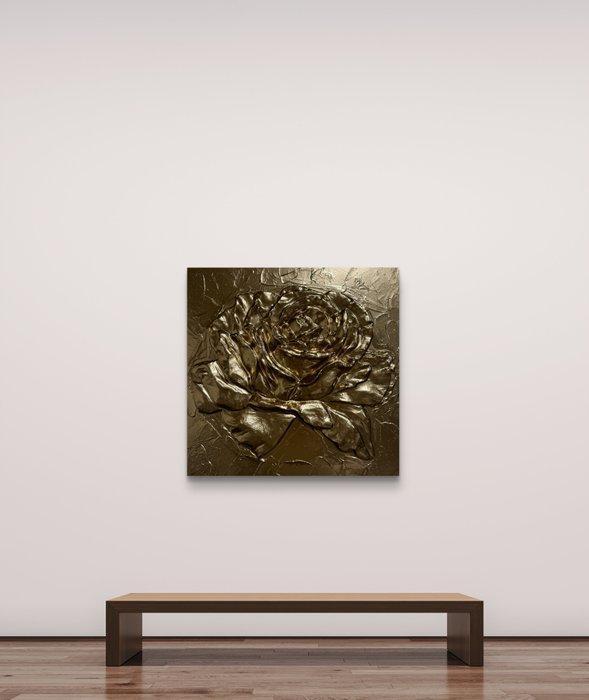 LeeJaimy - Rose in gold, Antiek en Kunst, Kunst | Schilderijen | Modern