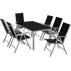 tectake Aluminium zitgroep 6+1 - zilver, Tuin en Terras, Verzenden, Nieuw