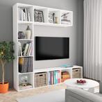 vidaXL 3-delige Boekenkast-/tv-meubelset 180x30x180 cm wit, Huis en Inrichting, Kasten | Boekenkasten, Verzenden, Nieuw