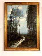 G. Sidoli (XX) - Grande Paesaggio Boschivo con Sentiero, Antiek en Kunst