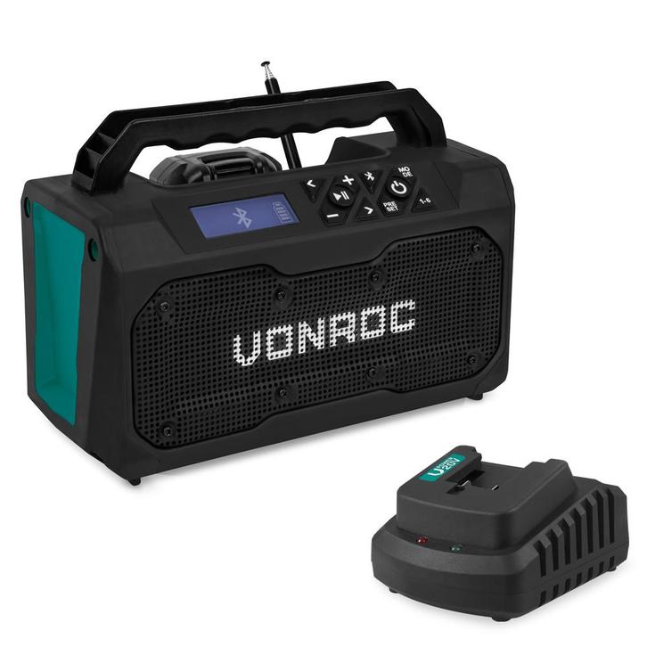 Accu bouwradio 20V – 2.0Ah – FM, bluetooth & USB | Incl., Audio, Tv en Foto, Radio's, Nieuw, Verzenden