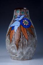 Louis Dage - Vase Art Déco à décor floral polychrome