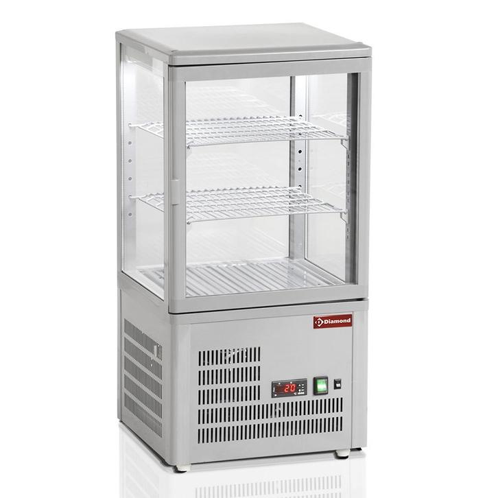 Koelvitrine | 60L | Grijs | +4°C/+12°C | 3 Schappen |, Zakelijke goederen, Horeca | Keukenapparatuur, Nieuw in verpakking, Verzenden