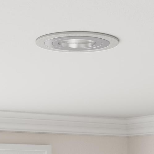 vidaXL Inbouwspots 6 stuks Rond GU10 Zilver Ø91 mm, Huis en Inrichting, Lampen | Overige, Nieuw, Verzenden