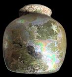 Oud-Romeins Exclusief iriserend breed glazen vat - 7 cm