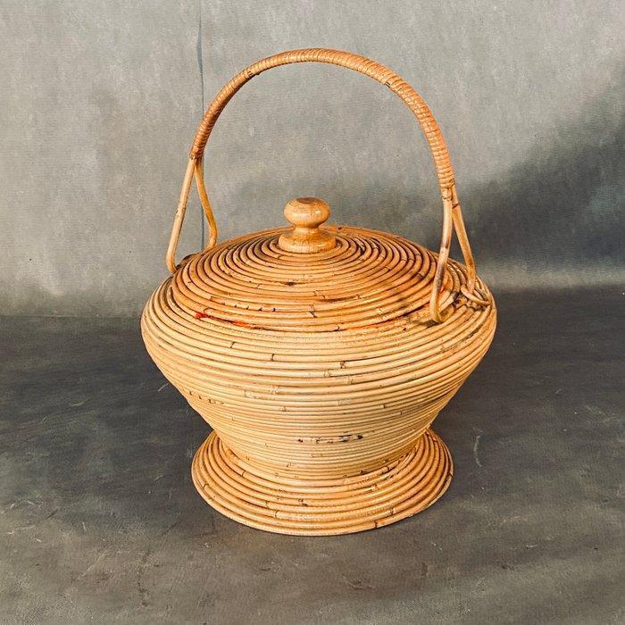 Mand - Bamboe, in de stijl van V. Bonacina uit de jaren 50, Antiek en Kunst, Kunst | Designobjecten