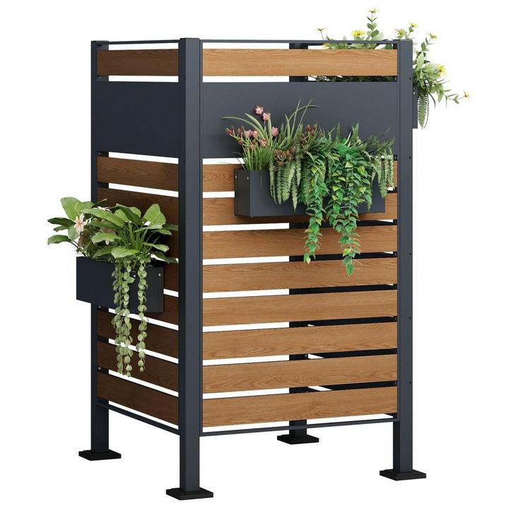 Kliko ombouw - 3 panelen - 91x91x150 cm - antraciet, hout..., Doe-het-zelf en Bouw, Adembescherming, Nieuw, Ophalen of Verzenden
