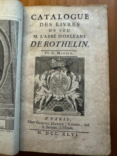 Martin, Gabriel - Catalogue des livres de feu M. L’ Abbé d, Antiek en Kunst, Antiek | Boeken en Manuscripten