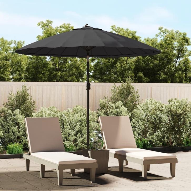 vidaXL Parasol met aluminium paal 270 cm zwart, Tuin en Terras, Parasols, Nieuw, Verzenden