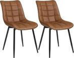 WOLTU 2 Eetkamerstoelen - Kunstleer - Metalen poten - Lichtb, Verzenden, Nieuw
