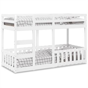 vidaXL Stapelbed 75x190 cm massief grenenhout wit, Verzenden