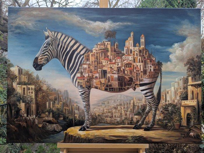 Wilhem von Kalisz - This is not a Zebra (XL size), Antiek en Kunst, Kunst | Schilderijen | Modern