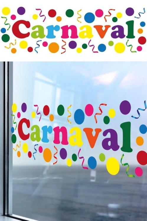 Raamsticker Carnaval 75cm, Hobby en Vrije tijd, Feestartikelen, Nieuw, Verzenden