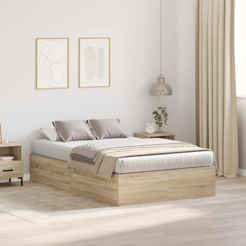 vidaXL Opbergbedframe in Sonoma Eik 120x200 cm, Huis en Inrichting, Slaapkamer | Bedden, Nieuw, Verzenden