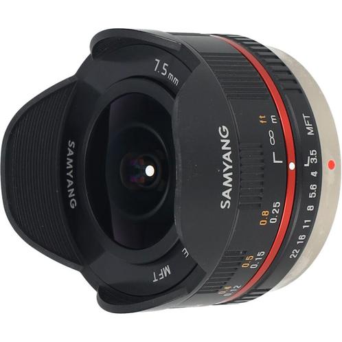 Samyang 7,5mm F/3.5 MFT zwart occasion, Audio, Tv en Foto, Foto | Lenzen en Objectieven, Zo goed als nieuw, Verzenden