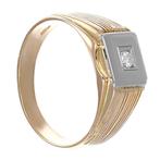 Ring - 18 karaat Geel goud, Witgoud - 0.08ct. tw. Diamant, Nieuw