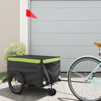 vidaXL Fietstrailer 30 kg ijzer zwart en groen, Fietsen en Brommers, Verzenden, Nieuw