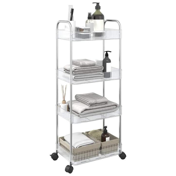 vidaXL Opbergtrolley 4-laags 37x28x95 cm acryl transparant, Doe-het-zelf en Bouw, Gereedschap | Handgereedschap, Nieuw, Verzenden