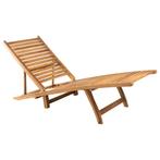 vidaXL Chaise longue Bois de teck solide, Jardin & Terrasse, Verzenden, Neuf