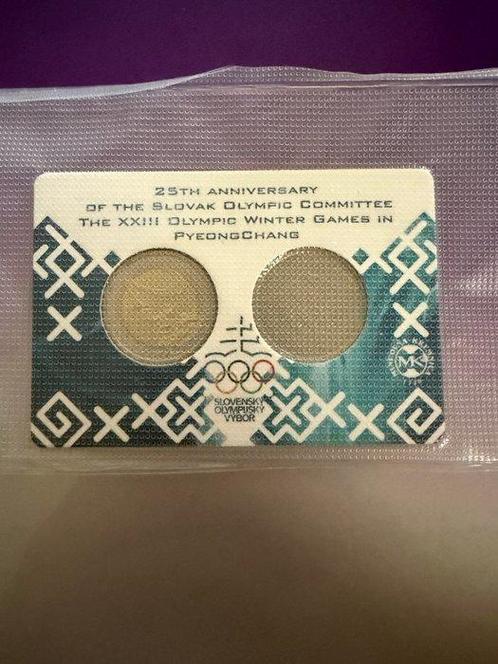 Slowakije. Coin Card 2018 Slovak Republic - Pyeongchang, Postzegels en Munten, Munten | Europa | Euromunten