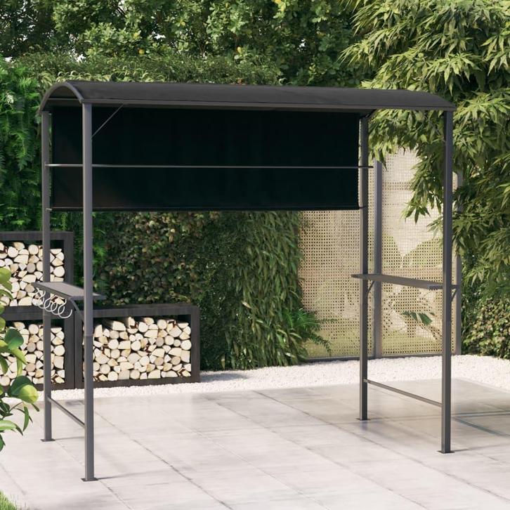 vidaXL Prieel met dak 220x110x200 cm antracietkleurig, Tuin en Terras, Partytenten, Nieuw, Verzenden