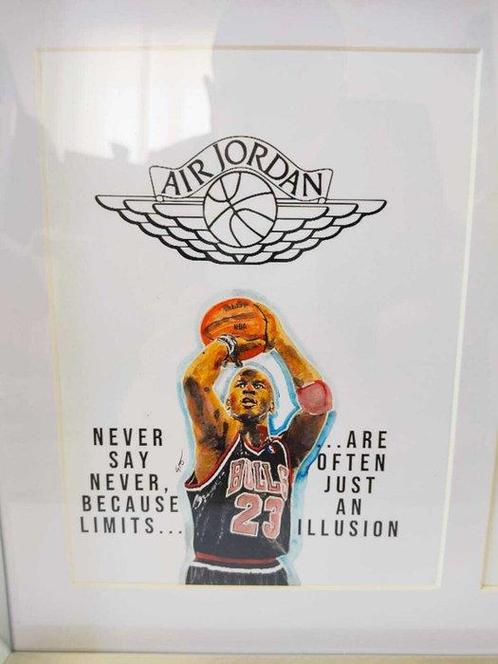 Gio - Cadre- AJ1 - Michael Jordan (mini baskets en cadre) -, Antiek en Kunst, Kunst | Designobjecten