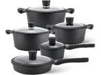 Veiling - 10-delige Luxe Pannenset van Gesmeed Aluminium, Huis en Inrichting, Keuken | Potten en Pannen, Nieuw