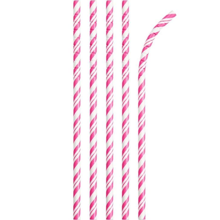 Roze Rietjes Gestreept 24st, Hobby en Vrije tijd, Feestartikelen, Nieuw, Verzenden