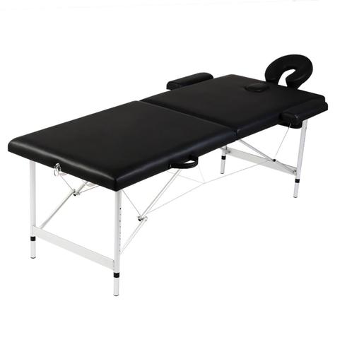 vidaXL Massagetafel met 2 zones inklapbaar aluminum frame, Sport en Fitness, Massageproducten, Nieuw, Verzenden