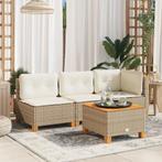 vidaXL Tuinbank zonder armleuning met kussens poly rattan, Tuin en Terras, Tuinsets en Loungesets, Verzenden, Nieuw