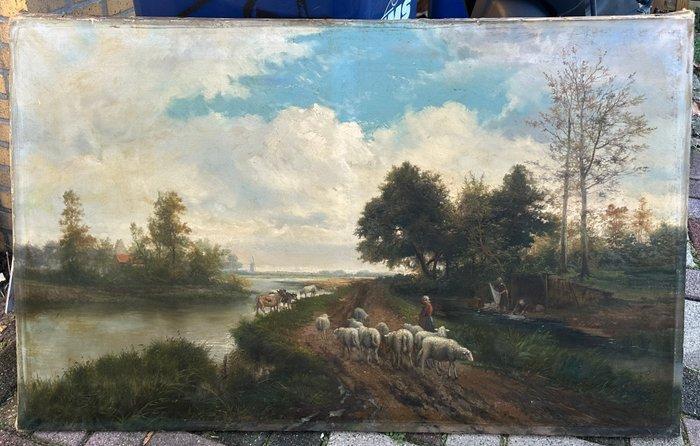 Nederlandse school (XIX) - Landschap, Antiquités & Art, Art | Peinture | Classique