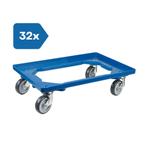 Dolly 60x40x15 Blauw met 4 rubberen zwenkwielen Nieuw Set, Zakelijke goederen, Ophalen of Verzenden