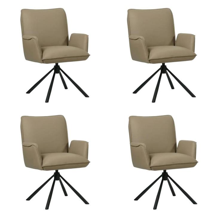 Set van 4 Leren draaibare eetkamerstoelen Elite - Toledo, Huis en Inrichting, Barkrukken, Nieuw, 1 kruk, Leer, 60 tot 90 cm, Ophalen of Verzenden