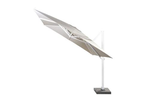 4 Seasons Outdoor Siesta parasol 300 x 300 cm taupe, wit, Tuin en Terras, Tuinsets en Loungesets