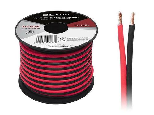 2 x 4.00 mm zwart/rood op rol 25 meter 2-aderige kabel, Bricolage & Construction, Électricité & Câbles, Envoi