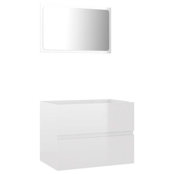 Badkamerset Spiegel & Kast Hoogglans Wit | Tweede Kansje, Huis en Inrichting, Badkamer | Badkamermeubels, 50 tot 100 cm, 25 tot 50 cm
