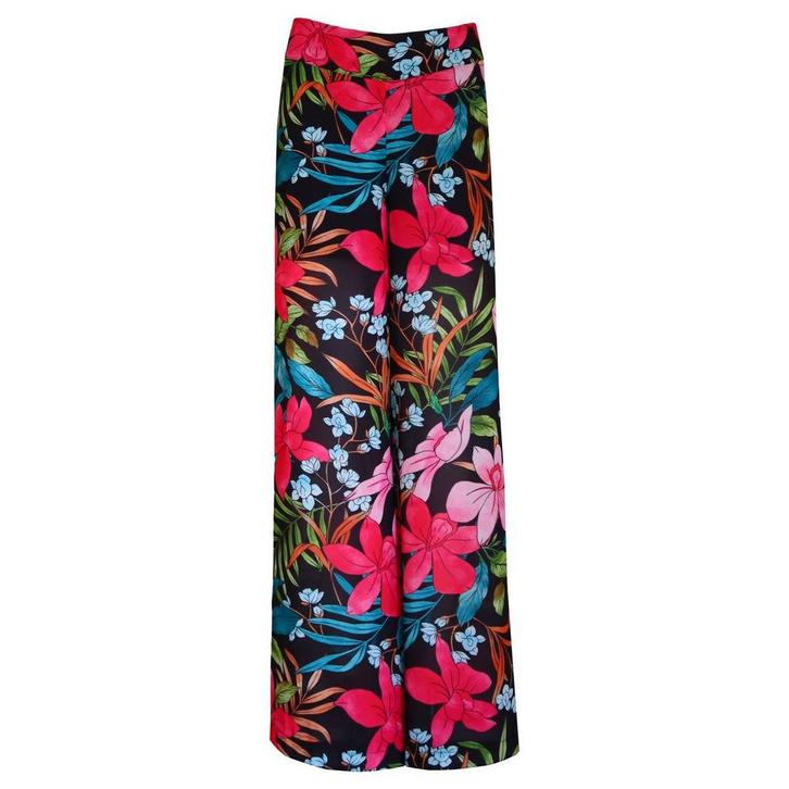 Verysimple • wijde pantalon met bloemen • 40 (IT46), Kleding | Dames, Broeken en Pantalons, Zwart, Nieuw, Maat 38/40 (M), Verzenden