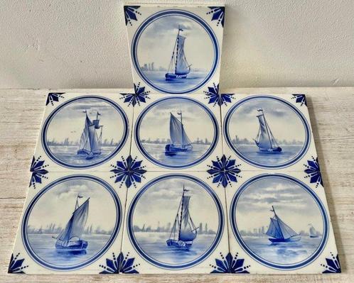 Tegel (7) - Maritiem - Société Céramique - 1850-1900 -, Antiek en Kunst, Antiek | Glaswerk en Kristal