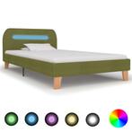 vidaXL Bedframe met LED stof groen 90x200 cm, Huis en Inrichting, Slaapkamer | Bedden, Verzenden, Nieuw