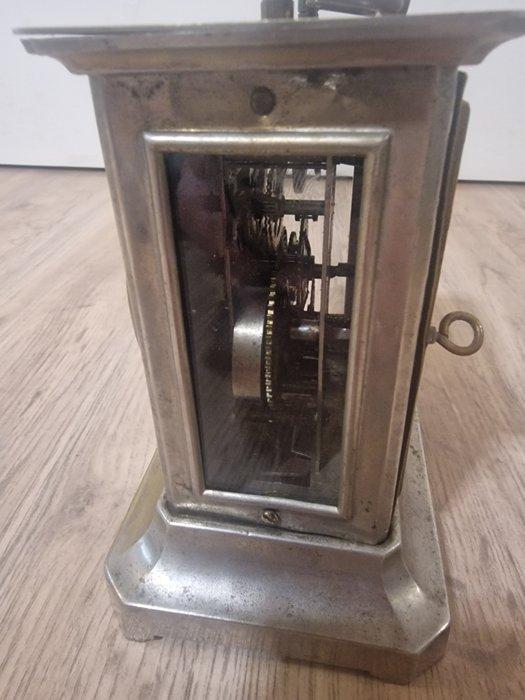 Rijtuigklok, Wekker - Antiek Metaal, Verzilverd, Messing -, Antiek en Kunst, Antiek | Klokken