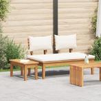 vidaXL 2-delige Tuinbank Set in Massief Teakhout, Tuin en Terras, Verzenden, Nieuw