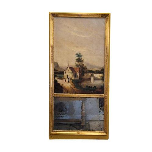 Miroir  - Bois, Cristal, Huile sur toile, Antiquités & Art, Antiquités | Autres Antiquités