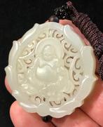Pendant, Hotei - Néphrite - Chine - XXe siècle, Antiek en Kunst