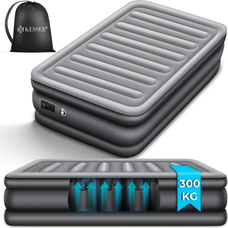 Luchtbed - 1 Persoons - Luchtmatras met pomp - Opblaasbed -, Caravanes & Camping, Matelas pneumatiques, Envoi