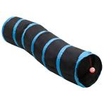 vidaXL Kattentunnel S-vorm 122 cm polyester zwart en blauw, Kinderen en Baby's, Verzenden, Nieuw