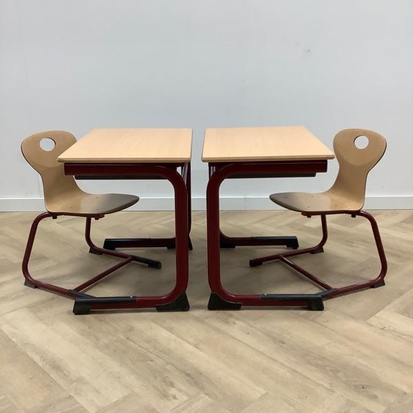 complete schoolset Ergoswing, 10 stuks tafels + stoelen, Huis en Inrichting, Stoelen, Gebruikt, Vijf, Zes of meer stoelen, Hout